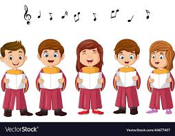 cartoon choir children singing a song
