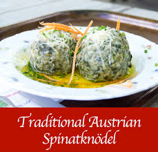 traditional austrian spinatknödel with