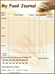 Free Printable Food Diary Template Health Fitness Weight Loss