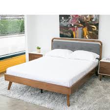 demi grey fabric queen platform bed