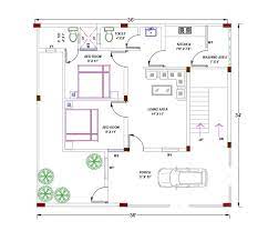 Autocad 2 Bhk House Plan Drawing