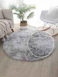 light grey ombre tie dye plush area rug