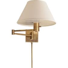 Swing Arm Wall Lamp With Linen Shade