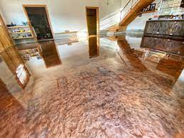 metallic epoxy in a rustic barn brings