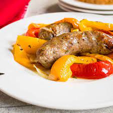 baked sausage peppers and onions