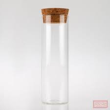 120ml Tube Bottle Clear Glass With Cork