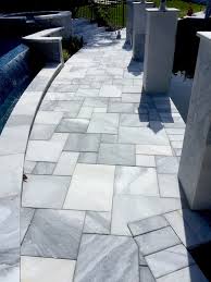 carrera white marble pool deck pavers