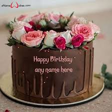 chocolate birthday cake image with name