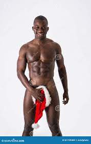 Muscle Man with Santa Claus Hat Covering Groin Stock Image - Image of  athletic, sexual: 81739483