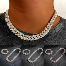 cuban chain bling necklace bracelet