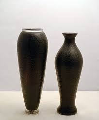 Mid Century Dark Amethyst Glass Vases
