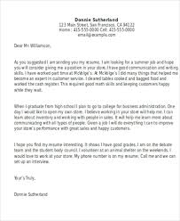Cover Letter For High School Student Template Sample Cover Letter