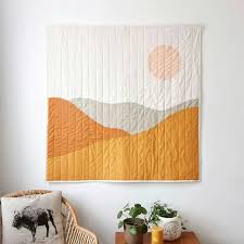 Desert Tapestry Textile Wall Art Over