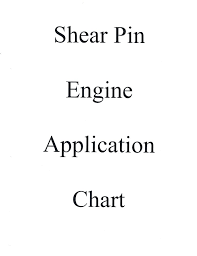 Shear Pins Engine Application Chart Sea King Wards