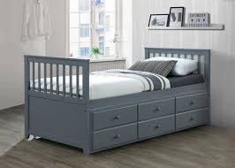 captains trundle bed grey