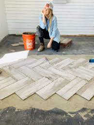 diy herringbone tile flooring