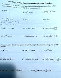 Logarithmic Equations Exetcises