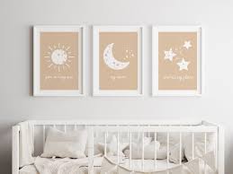 Sun Moon Stars Nursery Prints Gender