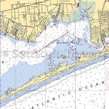 New York Bellport Long Island Great South Beach Nautical Chart Decor