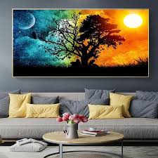 Landscape Canvas Painting Red