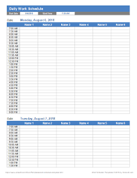 Download The Daily Work Schedule For Multiple Employees From