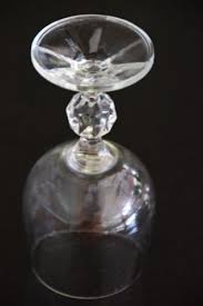 Mid Century Clear Wine Glass With