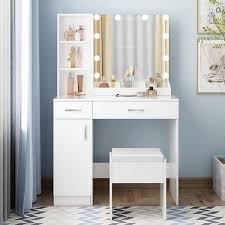 drawer vanity table bench