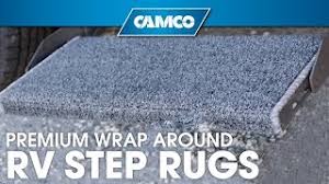 camco rv wrap around step rug grey 42925
