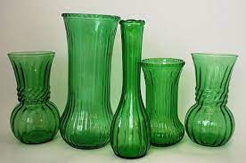 Let It Shine Vintage Green Glass Vases