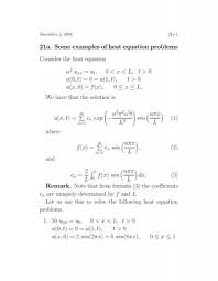 heat equation problems consider