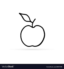 doodle outline apple icon kids hand