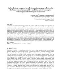 How to write a reflective paper? Pdf Self Reflection Comparative Reflection And Analogical Reflection In The Framework Of Metacognitive Modelling Activities Using The Modellingspace Technological Environment