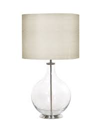 teardrop glass table lamp with fabric