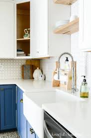 Sitting atop four raised legs, the pieces. Blue White Two Tone Kitchen Reveal Houseful Of Handmade