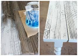 Whitewashed Reclaimed Wood Dining Table