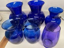 Blue Purple Glass Vases Household
