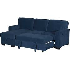 byron blue 2pc sleeper sectional with