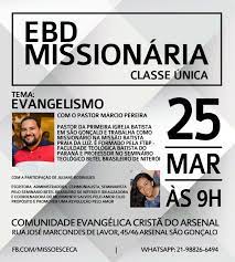 Check spelling or type a new query. Ebd Missionaria Marco 2018 Secretaria De Missoes Da Comunidade Evangelica Crista Do Arsenal