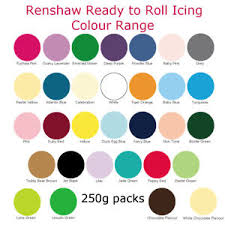 Details About Renshaw Fondant Icing Sugar Paste Colour Ready To Roll For Cake Decorating 250g