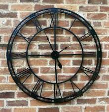 Large Black Wrought Iron Wall Clock