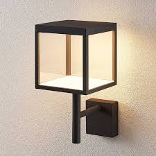 led outdoor wall light cube glass