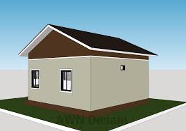 20x20 small house plan 6x6m with 2 beds