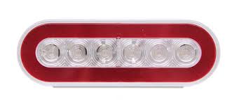 Optronics Stl 111rcbk Glolight 6 Inch Oval Red Led Stop Turn Tail Light Clear Lens 22 Diode Hanna Trailer Supply