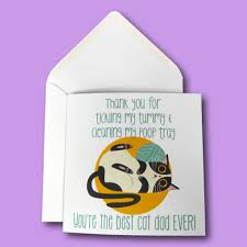 Words of wisdom and loving encouragement are your calling cards. Cat Dad Card Best Cat Dad Card Funny Card Birthday Card Father S Day Card
