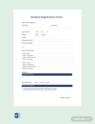 Free Student Registration Form Template Download 68 Forms In Word