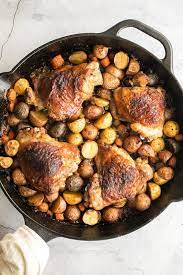 skillet en thighs and potatoes