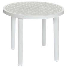 Round White Patio Table Outdoor Table