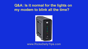 should the lights on my modem blink all
