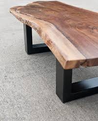 Walnut Coffee Table Rustic Table Black