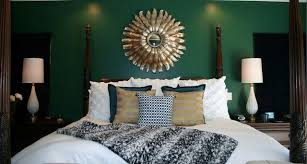 Emerald Green Gold Bedroom Déco